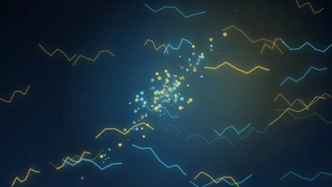 Abstract digital network with glowing particles and waveforms Stock Footage 335942847