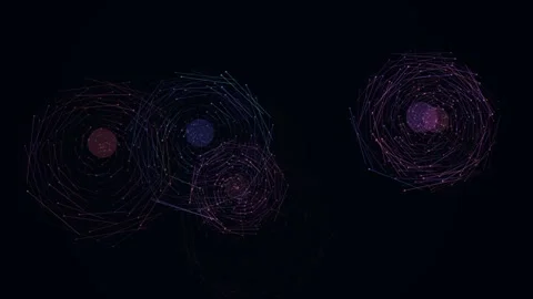 Abstract digital network of glowing purple and blue nodes Stock Footage 336994315