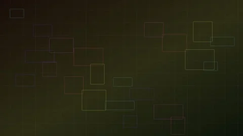 Abstract Digital Network Grid with Connecting Rectangles and Data Flow Visu.. Stock Footage 340472178