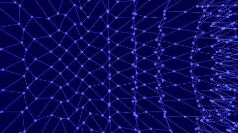 Abstract Digital Network Grid with Glowing Blue Nodes on a Dark Background Stock Footage 329613383