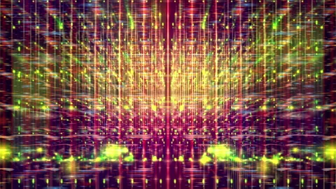 Abstract Digital Network Grid Glowing Data Streams, Futuristic Cyber Tech Video stock 332368839