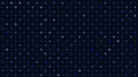 Abstract digital network grid with glowing nodes and connecting lines background Stock Footage 333188058