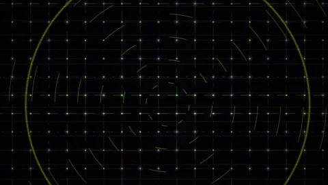 Abstract Digital Network Grid with Glowing Circle and Arrows. Stock Footage 334449319