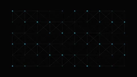 Abstract digital network grid with glowing blue dots and thin white lines Stock Footage 339617193