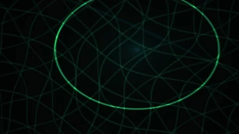 Abstract Digital Network Grid with Glowing Nodes and Interconnected Data Line Stock Footage 340509567