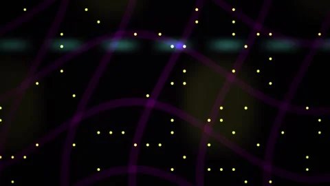 Abstract Digital Network Grid with Glowing Nodes and Light Flares. Video stock 341785789