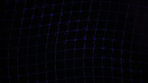 Abstract Digital Network Grid with Glowing Data Particles and Connectivity .. Stock Footage 341785796