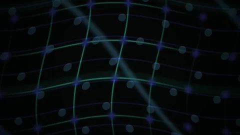 Abstract Digital Network Grid with Glowing Nodes and Data Connections. Stock Footage 341785811