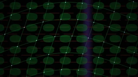 Abstract Digital Network Grid with Glowing Nodes and Data Connections. Stock Footage 341785834