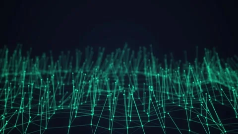 Abstract digital network grid with glowing nodes and data connections Stock-Footage 347304883
