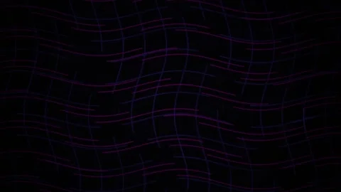 Abstract Digital Network Grid with Pulsing Purple and Red Light Lines. Stock Footage 341785852