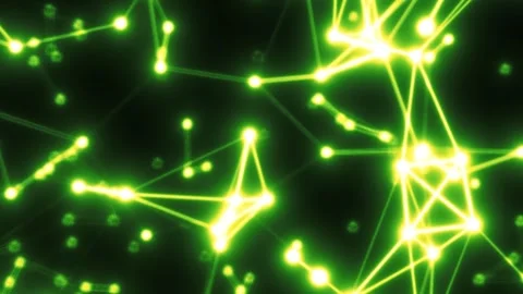 Abstract digital network with interconnected glowing nodes and lines Stock Footage 318308943