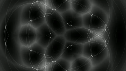 Abstract digital network lines connecting nodes on a dark futuristic techno.. Stock Footage 339501858