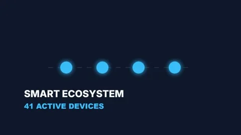 Abstract digital network nodes forming a smart ecosystem visualization for .. Stock Footage 336805858