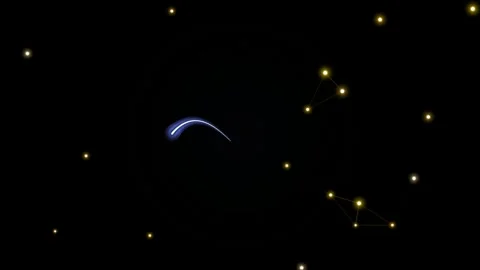Abstract digital network nodes with glowing light trail in dark space Stock Footage 339250086