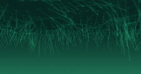 Abstract digital network nodes pulsing on green background. Futuristic info.. Vidéo 337236930