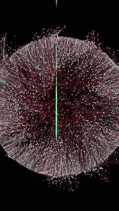 Abstract digital network of particles and connections growing Stock Footage 342279923