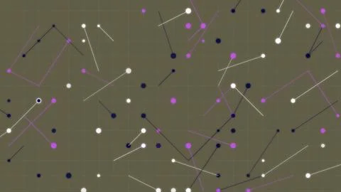 Abstract Digital Network Pattern with Connected Dots and Lines on Olive Gri.. 스톡 일러스트