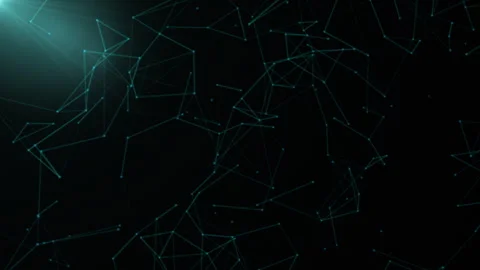 An abstract digital network pattern with connecting lines and nodes on a dark Stock Footage 282845811