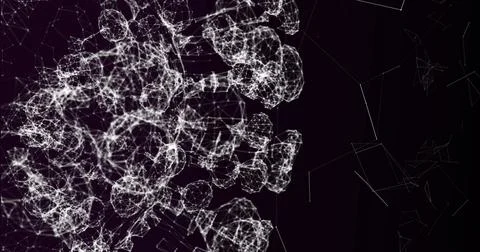 Abstract digital network pattern resembling interconnected web on dark Stock Photos