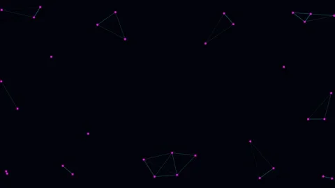 Abstract digital network of pink glowing nodes connected by thin lines Stock Footage 339618703
