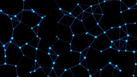 Abstract Digital Network Plexus Animation with Glowing Blue Nodes on Dark B.. Stock Footage 345391530