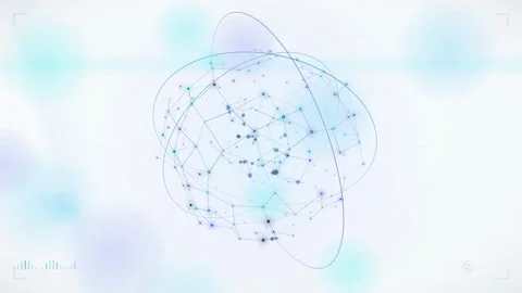 Abstract Digital Network Sphere with Connecting Nodes and Data Points on a Stock Footage 346202027