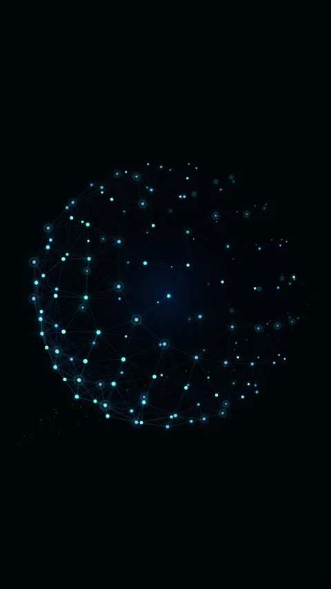Abstract Digital Network Sphere with Glowing Nodes and Connections 스톡 동영상 346200260