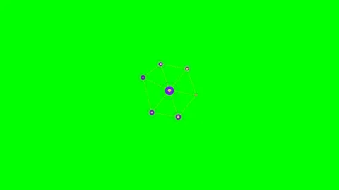 Abstract digital network structure with connected nodes on green background Stock Footage 340904581