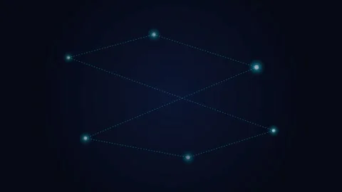 Abstract digital network structure with glowing nodes and connecting lines Vidéo 336262473