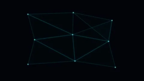 Abstract digital network structure with glowing nodes and connecting lines 库存影片 338310468