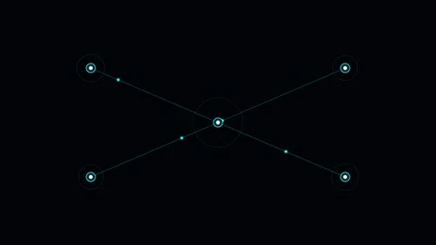 Abstract digital network structure with glowing nodes and connecting lines Stock Footage 338310602