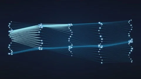 Abstract digital network structure with glowing nodes and moving connecting.. Stock Footage 340971178