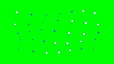 Abstract digital network structure with glowing nodes on green background Stock Footage 341839446