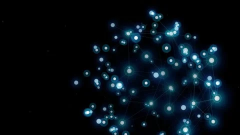 Abstract digital network structure with glowing nodes connected by light li.. Stock Footage 345277041