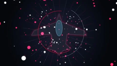 Abstract digital network structure with glowing particles in dark space Video stock 346069032