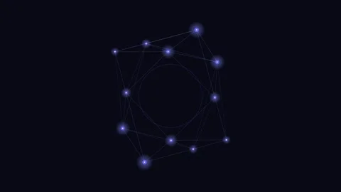 Abstract digital network structure with interconnected glowing blue nodes 動画素材 338309608