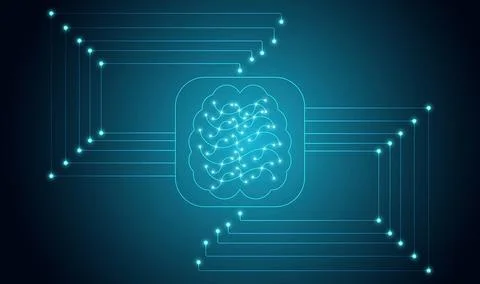 Abstract Digital Network Technology Background with Glowing Data Connections Иллюстрация