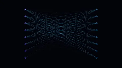 Abstract digital network visualization with connected blue glowing nodes Stock Footage 339618787