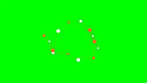 Abstract digital network visualization with connected nodes on green screen Stock Footage 341821214
