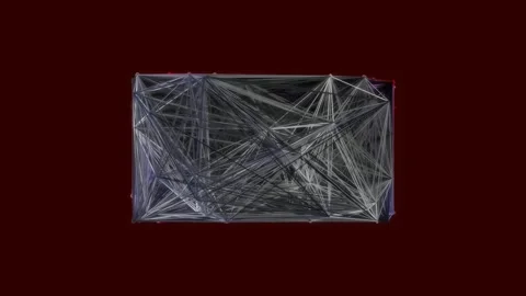 Abstract digital network visualization of connected data nodes and geometri.. Stock Footage 342203520
