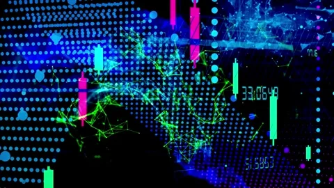 Abstract Digital Network Visualization with Data Streams and Connections Stock Footage 314932352
