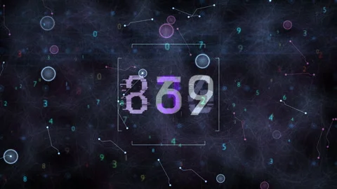 Abstract Digital Network Visualization With Floating Numbers And Nodes Stock-Footage 322739068
