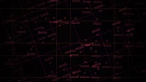 Abstract Digital Network Visualization with Floating Red Data Nodes and Con.. Stock Footage 341785862