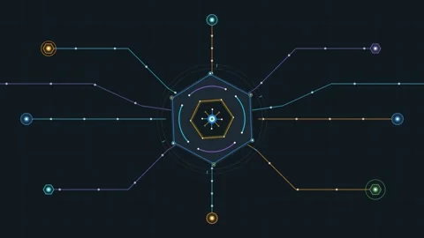 Abstract Digital Network Visualization Stock Footage 343894020