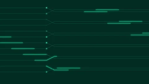 Abstract digital network visualization with glowing green data lines on dark Stock Footage 335117929