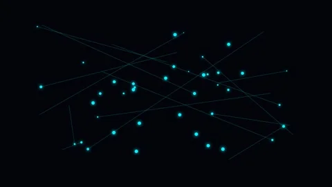 Abstract digital network visualization with glowing blue nodes and lines Video stock 335118232