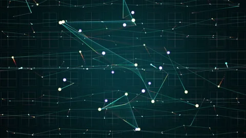 Abstract Digital Network Visualization, Glowing Nodes Connecting Lines Stock Footage 336116538
