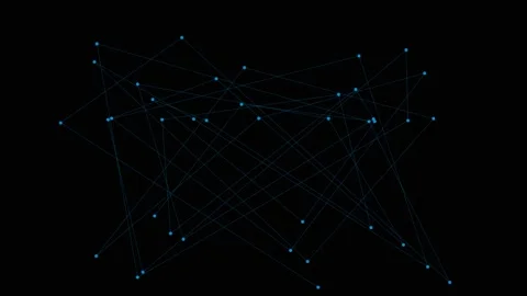 Abstract digital network visualization with glowing nodes and dark lines Vidéo 336263589