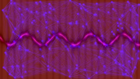 Abstract Digital Network Visualization with Glowing Energy Wave Patterns Stock Footage 337497710